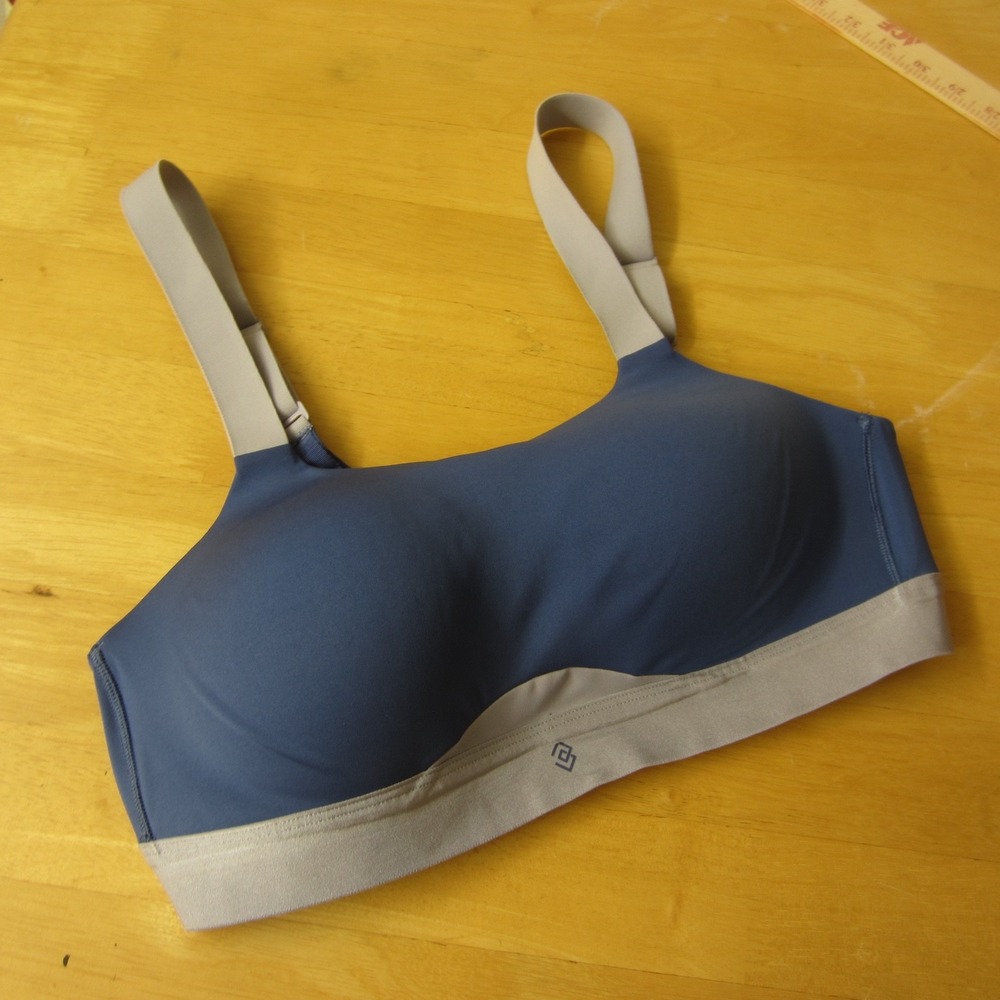 Third Love Kinetic Sports Bra Size 36C Padded Blue Gray Wirefree High Impact